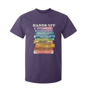 Hands Off T Shirt For Kid Social Security And Medicare Protest Colorful Books TS11 Purple Print Your Wear