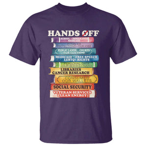Hands Off T Shirt Social Security And Medicare Protest Colorful Books TS11 Purple Print Your Wear