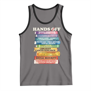 Hands Off Tank Top Social Security And Medicare Protest Colorful Books TS11 Deep Heather Black Print Your Wear