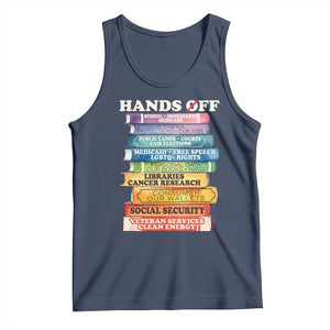Hands Off Tank Top Social Security And Medicare Protest Colorful Books TS11 Navy Print Your Wear