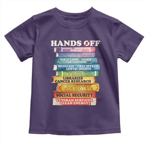 Hands Off Toddler T Shirt Social Security And Medicare Protest Colorful Books TS11 Purple Print Your Wear