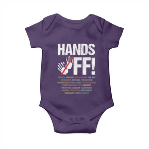 Hands Off Baby Onesie Social Security And Medicare Protest Vintage Hand Print TS11 Purple Print Your Wear