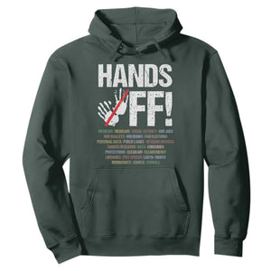 Hands Off Hoodie Social Security And Medicare Protest Vintage Hand Print TS11 Dark Forest Green Print Your Wear