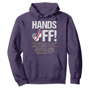Hands Off Hoodie Social Security And Medicare Protest Vintage Hand Print TS11 Purple Print Your Wear