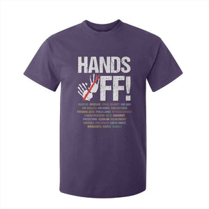 Hands Off T Shirt For Kid Social Security And Medicare Protest Vintage Hand Print TS11 Purple Print Your Wear