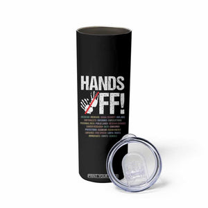 Hands Off Skinny Tumbler Social Security And Medicare Protest Vintage Hand Print TS11 Print Your Wear