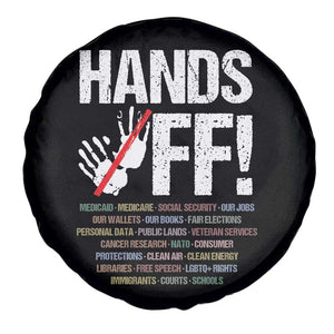 Hands Off Spare Tire Cover Social Security And Medicare Protest Vintage Hand Print TS11 Print Your Wear