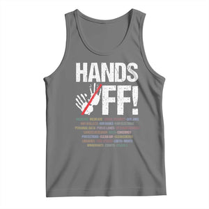 Hands Off Tank Top Social Security And Medicare Protest Vintage Hand Print TS11 Black Heather Print Your Wear