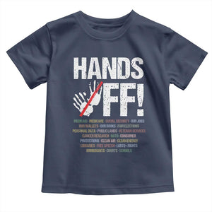 Hands Off Toddler T Shirt Social Security And Medicare Protest Vintage Hand Print TS11 Navy Print Your Wear
