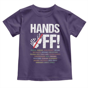 Hands Off Toddler T Shirt Social Security And Medicare Protest Vintage Hand Print TS11 Purple Print Your Wear