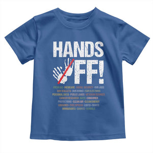 Hands Off Toddler T Shirt Social Security And Medicare Protest Vintage Hand Print TS11 Royal Blue Print Your Wear