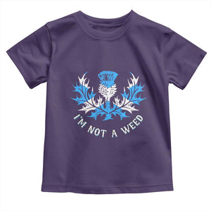 Funny Scottish Thistle I Am Not A Weed Toddler T Shirt Scotland Flag TS11 Purple Print Your Wear
