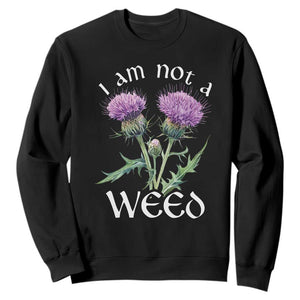 Funny Scottish Thistle I Am Not A Weed Sweatshirt TS11 Black Print Your Wear
