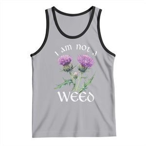 Funny Scottish Thistle I Am Not A Weed Tank Top TS11 Athletic Heather Black Print Your Wear