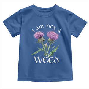 Funny Scottish Thistle I Am Not A Weed Toddler T Shirt TS11 Royal Blue Print Your Wear