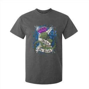 Alba Gu Brath T Shirt For Kid Vintage Thistle Flower Scottish Scotland Flag Saltire TS11 Dark Heather Print Your Wear