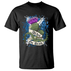 Alba Gu Brath T Shirt Vintage Thistle Flower Scottish Scotland Flag Saltire TS11 Black Print Your Wear