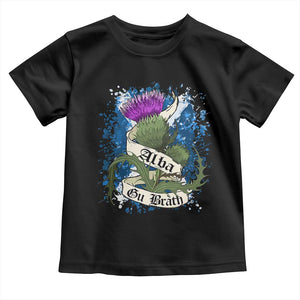 Alba Gu Brath Toddler T Shirt Vintage Thistle Flower Scottish Scotland Flag Saltire TS11 Black Print Your Wear