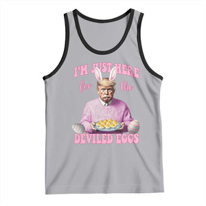 Funny Easter Day Trump Tank Top I'm Just Here For The Deviled Eggs Bunny Ears TS11 Athletic Heather Black Print Your Wear