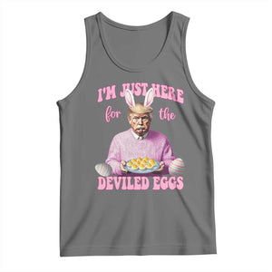 Funny Easter Day Trump Tank Top I'm Just Here For The Deviled Eggs Bunny Ears TS11 Black Heather Print Your Wear