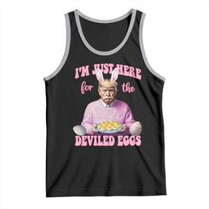 Funny Easter Day Trump Tank Top I'm Just Here For The Deviled Eggs Bunny Ears TS11 Black Athletic Heather Print Your Wear