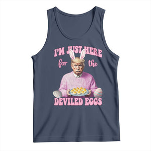 Funny Easter Day Trump Tank Top I'm Just Here For The Deviled Eggs Bunny Ears TS11 Navy Print Your Wear