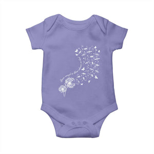 Military Child Month Baby Onesie Brave Enough To Bloom Wherever We Land Dandelion Flowers TS11 Violet Print Your Wear