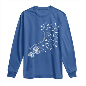 Military Child Month Long Sleeve Shirt Brave Enough To Bloom Wherever We Land Dandelion Flowers TS11 Royal Blue Print Your Wear
