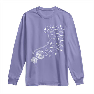 Military Child Month Long Sleeve Shirt Brave Enough To Bloom Wherever We Land Dandelion Flowers TS11 Violet Print Your Wear