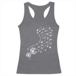 Military Child Month Racerback Tank Top Brave Enough To Bloom Wherever We Land Dandelion Flowers TS11 Charcoal Print Your Wear