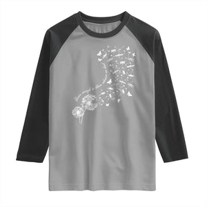 Military Child Month Raglan Shirt Brave Enough To Bloom Wherever We Land Dandelion Flowers TS11 Sport Gray Black Print Your Wear