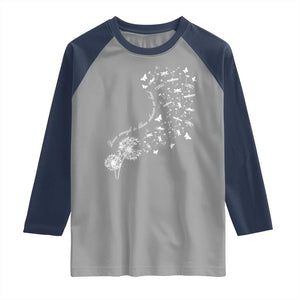 Military Child Month Raglan Shirt Brave Enough To Bloom Wherever We Land Dandelion Flowers TS11 Sport Gray Navy Print Your Wear