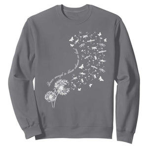 Military Child Month Sweatshirt Brave Enough To Bloom Wherever We Land Dandelion Flowers TS11 Charcoal Print Your Wear