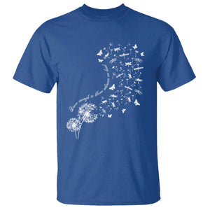 Military Child Month T Shirt Brave Enough To Bloom Wherever We Land Dandelion Flowers TS11 Royal Blue Print Your Wear