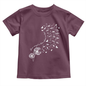 Military Child Month Toddler T Shirt Brave Enough To Bloom Wherever We Land Dandelion Flowers TS11 Maroon Print Your Wear