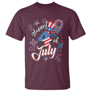 Funny Patriotic Independence Day T Shirt Happy 4th Of July American Firework TS11 Maroon Print Your Wear