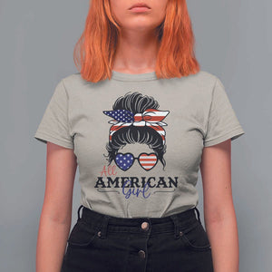 Fourth Of July T Shirt For Women All American Girl USA Flag Independence Day TS11 Sand Print Your Wear