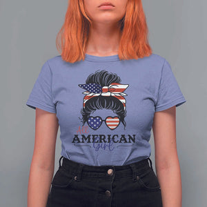 Fourth Of July T Shirt For Women All American Girl USA Flag Independence Day TS11 Violet Print Your Wear