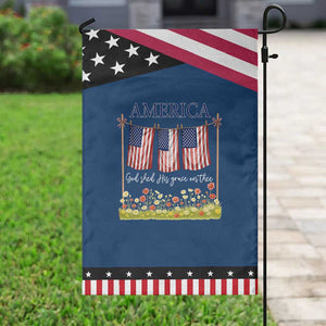 Funny America God Shed His Grace On Thee Garden Flag 4th Of July Christian American Flag TS11 Classic Blue Black Print Your Wear