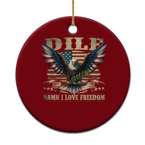 Funny 4th Of July DILF Damn I Love Freedom Ceramic Ornament Bald Eagle American Flag TS11 1pc Red Print Your Wear
