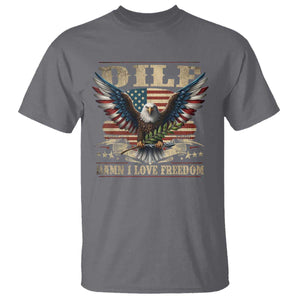 Funny 4th Of July DILF Damn I Love Freedom T Shirt Bald Eagle American Flag TS11 Charcoal Print Your Wear