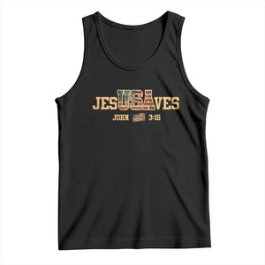 Funny Jesus Saves USA John 3 16 Tank Top Christian 4th Of July Bible Verse TS11 Black Print Your Wear