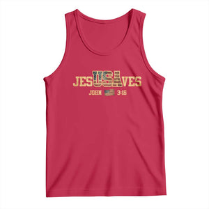 Funny Jesus Saves USA John 3 16 Tank Top Christian 4th Of July Bible Verse TS11 Red Print Your Wear