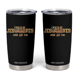 Funny Jesus Saves USA John 3 16 Tumbler Cup Christian 4th Of July Bible Verse TS11 Black Print Your Wear