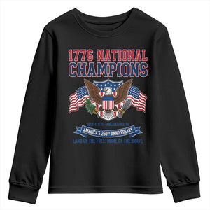 1776 National Champions 250th Anniversary USA Youth Sweatshirt Land Of The Free Home Of The Brave