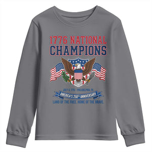 1776 National Champions 250th Anniversary USA Youth Sweatshirt Land Of The Free Home Of The Brave