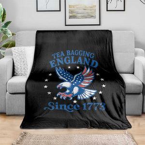 Tea Bagging England Since 1773 Throw Blanket Patriotic Eagle 4th of July