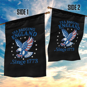 Tea Bagging England Since 1773 Garden Flag Patriotic Eagle 4th of July