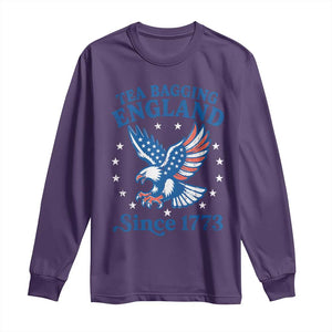 Tea Bagging England Since 1773 Long Sleeve Shirt Patriotic Eagle 4th of July