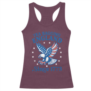 Tea Bagging England Since 1773 Racerback Tank Top Patriotic Eagle 4th of July